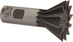 Interstate - 2-1/4" Diam x 1-1/16" Width of Cut, 60° Included Angle, Cobalt Dovetail Cutter - 1" Shank Diam, 3-1/4" Overall Length, Uncoated - Americas Industrial Supply