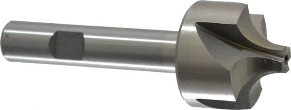 Interstate - 3/8" Radius, 1-1/4" Mill Diam, 4 Flute Cobalt Corner Rounding End Mill - Single End, Uncoated, 3-1/2" OAL, 1/2" Shank Diam - Americas Industrial Supply