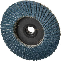 Weiler - 80 Grit, 3" Disc Diam, Type 29 Zirconia Alumina Flap Disc - 20,000 Max RPM, Plastic Backing, Quick Change Type S Attaching System, Coated - Americas Industrial Supply
