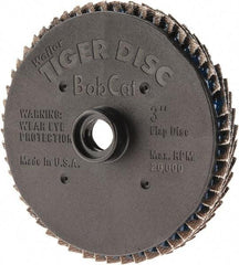 Weiler - 80 Grit, 3" Disc Diam, Type 27 Zirconia Alumina Flap Disc - 20,000 Max RPM, Plastic Backing, Quick Change Type S Attaching System, Coated - Americas Industrial Supply