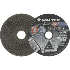 WALTER Surface Technologies - 4" 24 Grit Aluminum Oxide Cutoff Wheel - 1/16" Thick, 5/8" Arbor, 19,100 Max RPM, Use with Die Grinders - Americas Industrial Supply