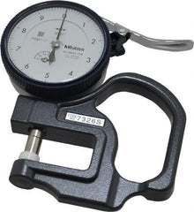 Mitutoyo - 0 to 0.05 Inch Measurement, 0.00005 Inch Graduation, 1.1811 Inch Throat Depth, Dial Thickness Gage - 0.0002 Inch Accuracy, 1.4 N Force, 2 Inch Dial Diameter - Americas Industrial Supply