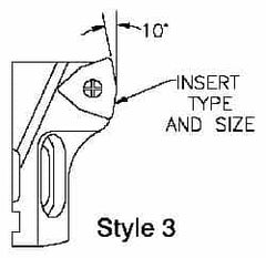 Parlec - Series Twin Bore Roughing, Right Hand Cut, Boring Cartridge - WCMX 05 Insert, 10° Lead Angle - Americas Industrial Supply