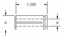 Parlec - 1/4 Inch Inside Bore, 5/8 Inch Outside Shank Diameter, Boring Head Shank Reduction Bushing - 1.42 Inch Projection - Exact Industrial Supply