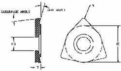 Parlec - WCMX084715 Grade TT Carbide Boring Insert - TiN/TiC/TiN Finish, 80° Trigon, 7° Relief Angle, 1/2" Inscr Circle, 3/16" Thick, 3/64" Corner Radius - Americas Industrial Supply