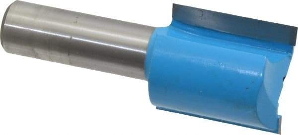 ROMAN CARBIDE - 1" Diam, 1/2" Shank Diam, 1-1/8" Length of Cut, 2 Flute Straight Router Bit - 2-5/8" Overall Length, Carbide Tipped - Americas Industrial Supply