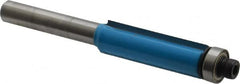 ROMAN CARBIDE - 3/8" Cut Diam, 1-3/16" Length of Cut, 2 Flute, Flush Trim, Edge Profile Router Bit - Carbide-Tipped, 1/4" Shank Diam, 1-1/4" Shank Length, 2-3/4" OAL, Uncoated, Piloted - Americas Industrial Supply