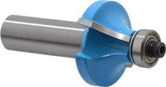 ROMAN CARBIDE - 1-1/4" Cut Diam, 5/8" Length of Cut, 2 Flute, Round-Over, Edge Profile Router Bit - Carbide-Tipped, 1/2" Shank Diam, 1-1/2" Shank Length, 2-1/2" OAL, Uncoated, Piloted - Americas Industrial Supply
