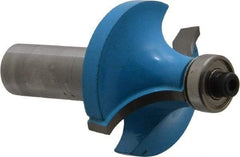 ROMAN CARBIDE - 1-1/2" Cut Diam, 3/4" Length of Cut, 2 Flute, Round-Over, Edge Profile Router Bit - Carbide-Tipped, 1/2" Shank Diam, 1-1/2" Shank Length, 2-5/8" OAL, Uncoated, Piloted - Americas Industrial Supply