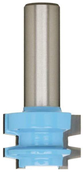 ROMAN CARBIDE - 1-1/16" Cut Diam, 3/4" Length of Cut, 2 Flute, Drawer Lock, Edge Profile Router Bit - Carbide-Tipped, 1/2" Shank Diam, 1-1/2" Shank Length, 2-1/4" OAL, Uncoated - Americas Industrial Supply