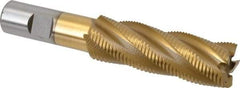 Interstate - 1" Diam, Fine Pitch, 3" LOC, 5 Flute Cobalt Roughing Square End Mill - TiN Finish, 5-1/4" OAL, 3/4" Shank Diam, Single End - Americas Industrial Supply