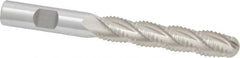 Interstate - 1/2" Diam, Coarse Pitch, 2-1/2" LOC, 4 Flute Cobalt Roughing Ball End Mill - Uncoated, 4-1/2" OAL, 1/2" Shank Diam, Single End - Americas Industrial Supply