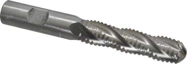 Interstate - 5/8" Diam, Coarse Pitch, 2-1/2" LOC, 4 Flute Cobalt Roughing Ball End Mill - Uncoated, 4-5/8" OAL, 5/8" Shank Diam, Single End - Americas Industrial Supply