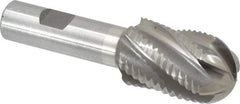 Interstate - 1-1/4" Diam, Coarse Pitch, 2" LOC, 6 Flute Cobalt Roughing Ball End Mill - Uncoated, 4-1/2" OAL, 3/4" Shank Diam, Single End - Americas Industrial Supply