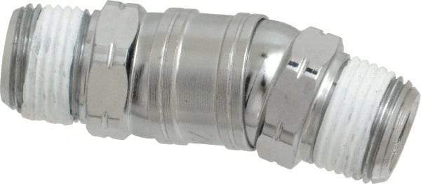 Value Collection - 3/8 x 3/8 Male NPT Pneumatic Hose Swivel Fitting - Steel, Nickel Plated - Americas Industrial Supply