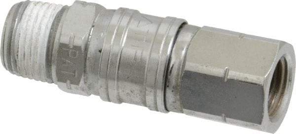 Value Collection - 1/4 x 3/8 Male x Female NPT Pneumatic Hose Swivel Fitting - Steel, Nickel Plated - Americas Industrial Supply