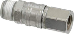 Value Collection - 1/4 x 3/8 Male x Female NPT Pneumatic Hose Swivel Fitting - Steel, Nickel Plated - Americas Industrial Supply