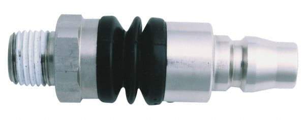 Value Collection - 1/4 x 1/4 Male x Female BSPT Pneumatic Hose Swivel Fitting - Steel, Nickel Plated - Americas Industrial Supply