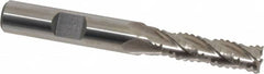Interstate - 5/16" Diam, 1-1/8" LOC, 4 Flute Cobalt Roughing & Finishing Square End Mill - Uncoated, 2-15/16" OAL, 3/8" Shank Diam, Weldon Shank, 30° Helix, Non-Centercutting - Americas Industrial Supply