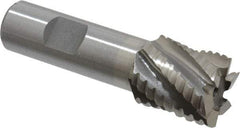 Interstate - 1" Diam, 1-1/8" LOC, 6 Flute Cobalt Roughing & Finishing Square End Mill - Uncoated, 3-3/8" OAL, 3/4" Shank Diam, Weldon Shank, 30° Helix, Non-Centercutting - Americas Industrial Supply