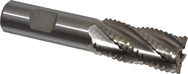 Interstate - 7/8" Diam, 1-7/8" LOC, 5 Flute Cobalt Roughing & Finishing Square End Mill - Uncoated, 4-1/8" OAL, 3/4" Shank Diam, Weldon Shank, 30° Helix, Non-Centercutting - Americas Industrial Supply