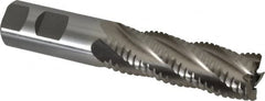 Interstate - 1" Diam, 3" LOC, 5 Flute Cobalt Roughing & Finishing Square End Mill - Uncoated, 5-1/2" OAL, 1" Shank Diam, Weldon Shank, 30° Helix, Non-Centercutting - Americas Industrial Supply