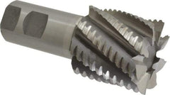 Interstate - 2" Diam, 2" LOC, 8 Flute Cobalt Roughing & Finishing Square End Mill - Uncoated, 4-1/2" OAL, 1-1/4" Shank Diam, Weldon Shank, 30° Helix, Non-Centercutting - Americas Industrial Supply