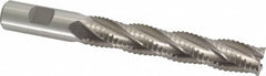 Interstate - 3/4" Diam, 4-1/8" LOC, 4 Flute Cobalt Roughing & Finishing Square End Mill - Uncoated, 6-3/8" OAL, 3/4" Shank Diam, Weldon Shank, 30° Helix, Non-Centercutting - Americas Industrial Supply