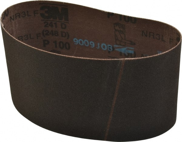 3M - 3-1/2" Wide x 15-1/2" OAL, 100 Grit, Aluminum Oxide Abrasive Belt - Americas Industrial Supply