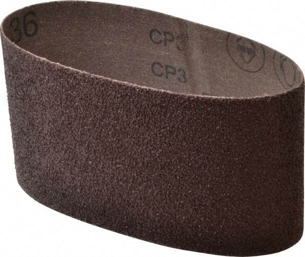 3M - 3-1/2" Wide x 15-1/2" OAL, 36 Grit, Aluminum Oxide Abrasive Belt - Aluminum Oxide, Very Coarse, Coated, X Weighted Cloth Backing, Series 341D - Americas Industrial Supply