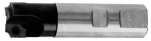 Cutting Tool Technologies - 0.06 to 0.06 Inch Cutting Radius, 1 Inch Cutter Diameter, 2 Style CV 12 Inserts, 3/4 Inch Shank Diameter, Indexable Concave Radius Cutter - 4.5 Inch Overall Length, Through Coolant - Americas Industrial Supply
