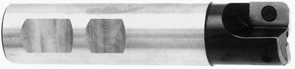 Cutting Tool Technologies - 0.14 to 0.19 Inch Cutting Radius, 1 Inch Cutter Diameter, 2 Style VX 12 Inserts, 3/4 Inch Shank Diameter, Indexable Convex Radius Cutter - 4.5 Inch Overall Length, Through Coolant - Americas Industrial Supply