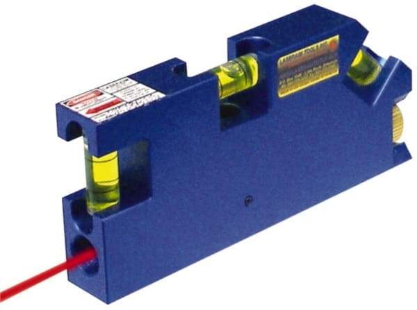 Laseraim - 1 Beam 500' Max Range Torpedo Laser Level - Red Beam, 1/8" at 25' Accuracy, 5" Long x 3/4" Wide x 2-1/4" High, Battery Not Included - Americas Industrial Supply