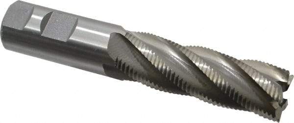 Interstate - 1" Diam, Fine Pitch, 3" LOC, 5 Flute Cobalt Roughing Square End Mill - Uncoated, 5-1/2" OAL, 1" Shank Diam, Single End - Americas Industrial Supply