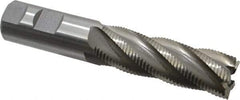 Interstate - 1" Diam, Fine Pitch, 3" LOC, 5 Flute Cobalt Roughing Square End Mill - Uncoated, 5-1/2" OAL, 1" Shank Diam, Single End - Americas Industrial Supply