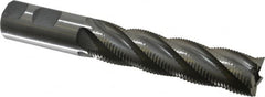 Interstate - 1" Diam, Fine Pitch, 4" LOC, 5 Flute Cobalt Roughing Square End Mill - Uncoated, 6-1/2" OAL, 1" Shank Diam, Single End - Americas Industrial Supply