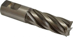 Interstate - 1-1/4" Diam, Fine Pitch, 3" LOC, 6 Flute Cobalt Roughing Square End Mill - Uncoated, 5-1/2" OAL, 1-1/4" Shank Diam, Single End - Americas Industrial Supply