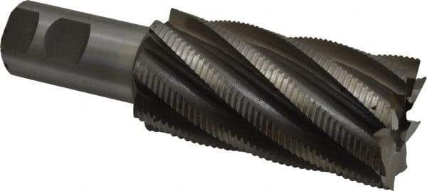 Interstate - 2" Diam, Fine Pitch, 4" LOC, 8 Flute Cobalt Roughing Square End Mill - Uncoated, 6-1/2" OAL, 1-1/4" Shank Diam, Single End - Americas Industrial Supply