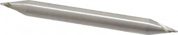 Interstate - 3/64", 1/16" LOC, 3/16" Shank Diam, 2" OAL, 2 Flute, Cobalt Square End Mill - Double End, Uncoated, Spiral Flute, 30° Helix, Centercutting, Right Hand Cut, Right Hand Flute - Americas Industrial Supply