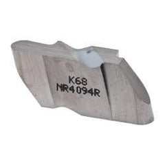 Kennametal - 4094NR Grade K68, 4.78mm Cutting Width Carbide Grooving Insert - 6.35mm Max Depth of Cut, Right Hand, 2.39mm Corner Radius, Uncoated - Americas Industrial Supply