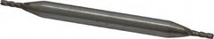 Interstate - 1/16", 3/16" LOC, 3/16" Shank Diam, 2-1/4" OAL, 4 Flute, Cobalt Square End Mill - Double End, Uncoated, Spiral Flute, Centercutting, Right Hand Cut, Right Hand Flute - Americas Industrial Supply
