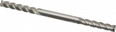Interstate - 3/16", 1" LOC, 3/16" Shank Diam, 3-3/8" OAL, 4 Flute, Cobalt Square End Mill - Double End, Uncoated, Spiral Flute, Centercutting, Right Hand Cut, Right Hand Flute - Americas Industrial Supply