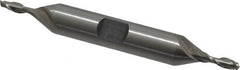 Interstate - 1/8", 3/8" LOC, 3/8" Shank Diam, 3-1/16" OAL, 2 Flute, Cobalt Square End Mill - Double End, Uncoated, Spiral Flute, Centercutting, Right Hand Cut, Right Hand Flute - Americas Industrial Supply