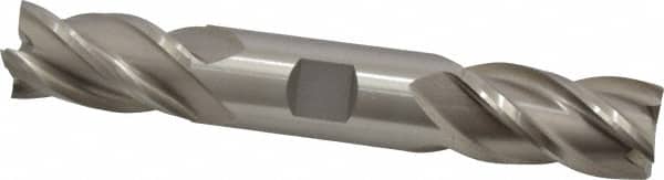 Interstate - 1", 1-7/8" LOC, 1" Shank Diam, 6-3/8" OAL, 4 Flute, Cobalt Square End Mill - Double End, Uncoated, Spiral Flute, Centercutting, Right Hand Cut, Right Hand Flute - Americas Industrial Supply