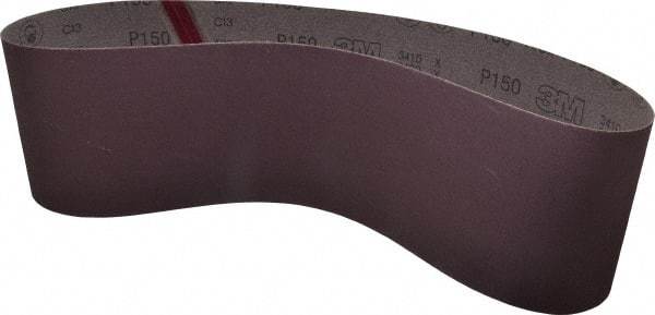 3M - 6" Wide x 48" OAL, 150 Grit, Aluminum Oxide Abrasive Belt - Aluminum Oxide, Very Fine, Coated, X Weighted Cloth Backing, Series 241D - Americas Industrial Supply