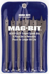 Mag-Bit - 3/8 to 1", 60° Point, Bright Finish, Carbon Steel Spade Drill Bit Set - Americas Industrial Supply