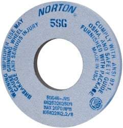 Norton - 12" Diam x 5" Hole x 1" Thick, J Hardness, 46 Grit Surface Grinding Wheel - Ceramic, Type 1, Coarse Grade, 2,070 Max RPM, Vitrified Bond, No Recess - Americas Industrial Supply