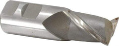 Interstate - 1-1/4", 1-5/8" LOC, 1-1/4" Shank Diam, 4-1/8" OAL, 2 Flute, Cobalt Square End Mill - Single End, Uncoated, Spiral Flute, Centercutting, Right Hand Cut, Right Hand Flute - Americas Industrial Supply