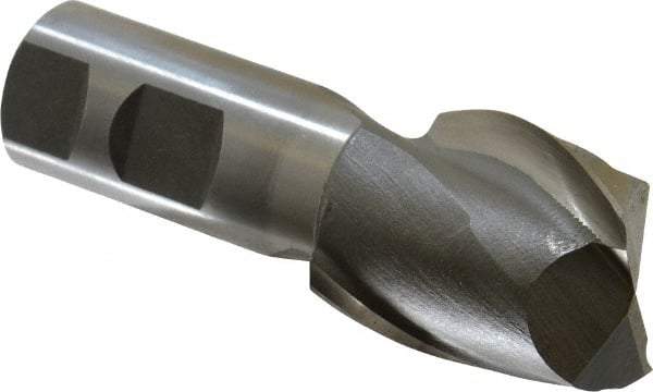 Interstate - 1-3/8", 1-5/8" LOC, 1" Shank Diam, 3-7/8" OAL, 2 Flute, Cobalt Square End Mill - Single End, Uncoated, Spiral Flute, Centercutting, Right Hand Cut, Right Hand Flute - Americas Industrial Supply