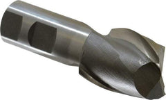 Interstate - 1-3/8", 1-5/8" LOC, 1" Shank Diam, 3-7/8" OAL, 2 Flute, Cobalt Square End Mill - Single End, Uncoated, Spiral Flute, Centercutting, Right Hand Cut, Right Hand Flute - Americas Industrial Supply